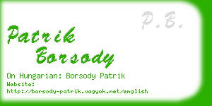 patrik borsody business card